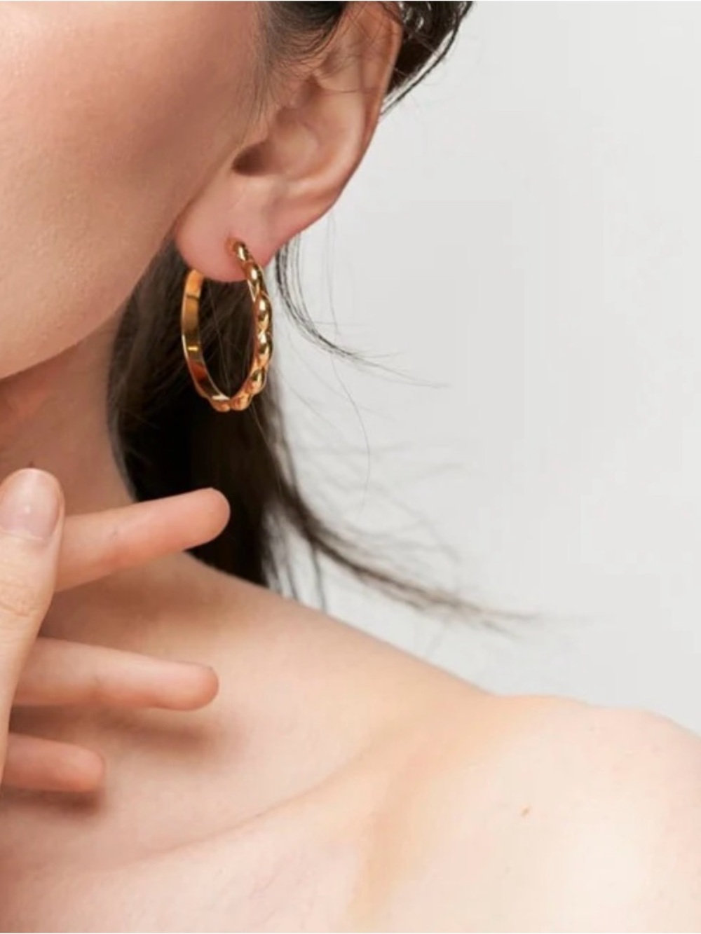 Sophie Blake, Sterling Silver Large Selena Hoops,  Golden